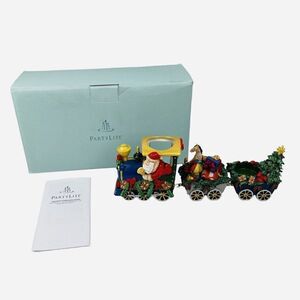 RETIRED PartyLite Santa Train Tealight Holder P9793 Original Box 3 Pc Christmas